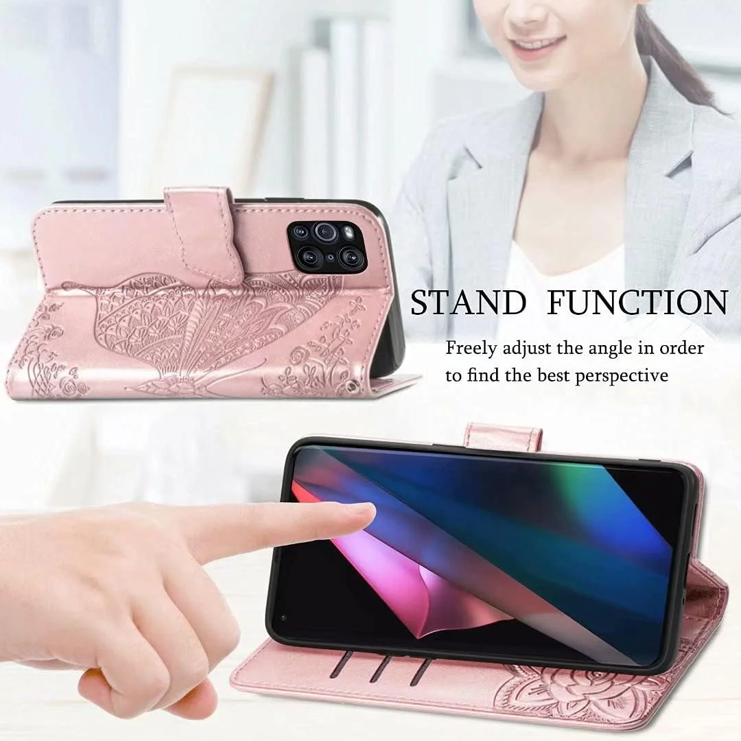 کاور گوشی ران تو مناسب برای نوکیا G10، دارای جای کارت، پایه نگهدارنده، TPU + چرم PU، کاور محافظ تاشو برای نوکیا G10 (رزگلد)