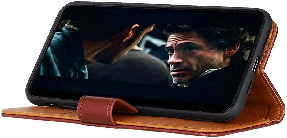 کاور گوشی RanTuo برای نوکیا 8 V 5G UW، دارای جای کارت، پایه نگهدارنده، TPU + چرم PU، کاور محافظ تاشو برای نوکیا 8 V 5G UW (قهوه ای)