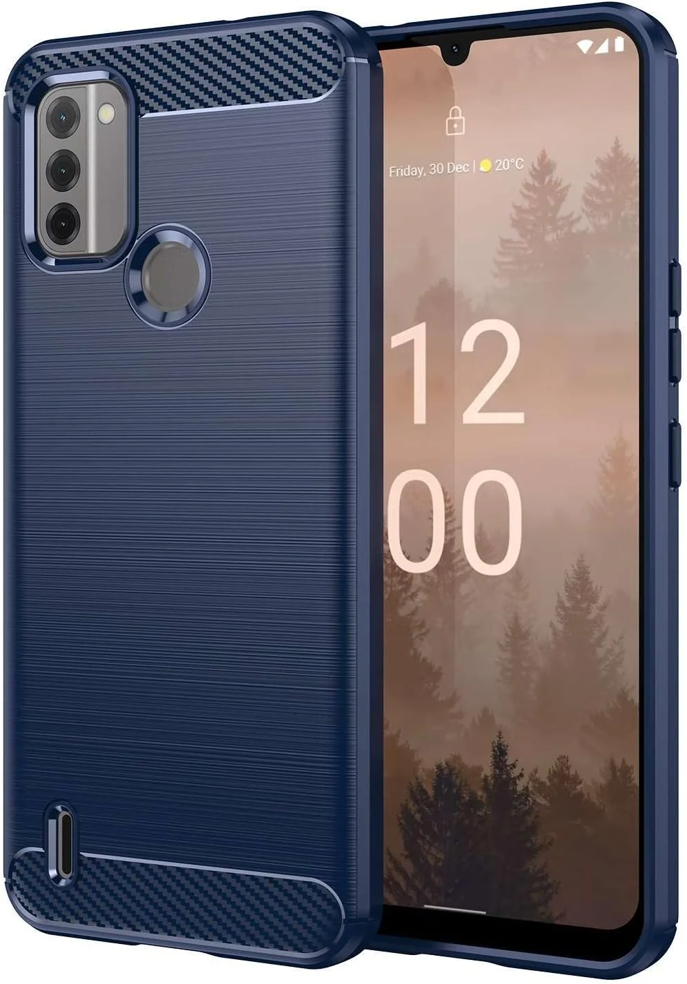 قاب گوشی موبایل برای نوکیا C31 5G، فیبر کربن تصفیه شده، ضد ضربه، ضد اثر انگشت، محافظت کامل