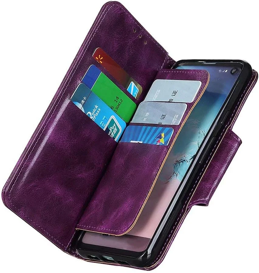 کاور گوشی RanTuo برای نوکیا 8 V 5G UW، دارای جای کارت، پایه نگهدارنده، TPU + چرم PU، کاور محافظ تاشو برای نوکیا 8 V 5G UW. (بنفش)