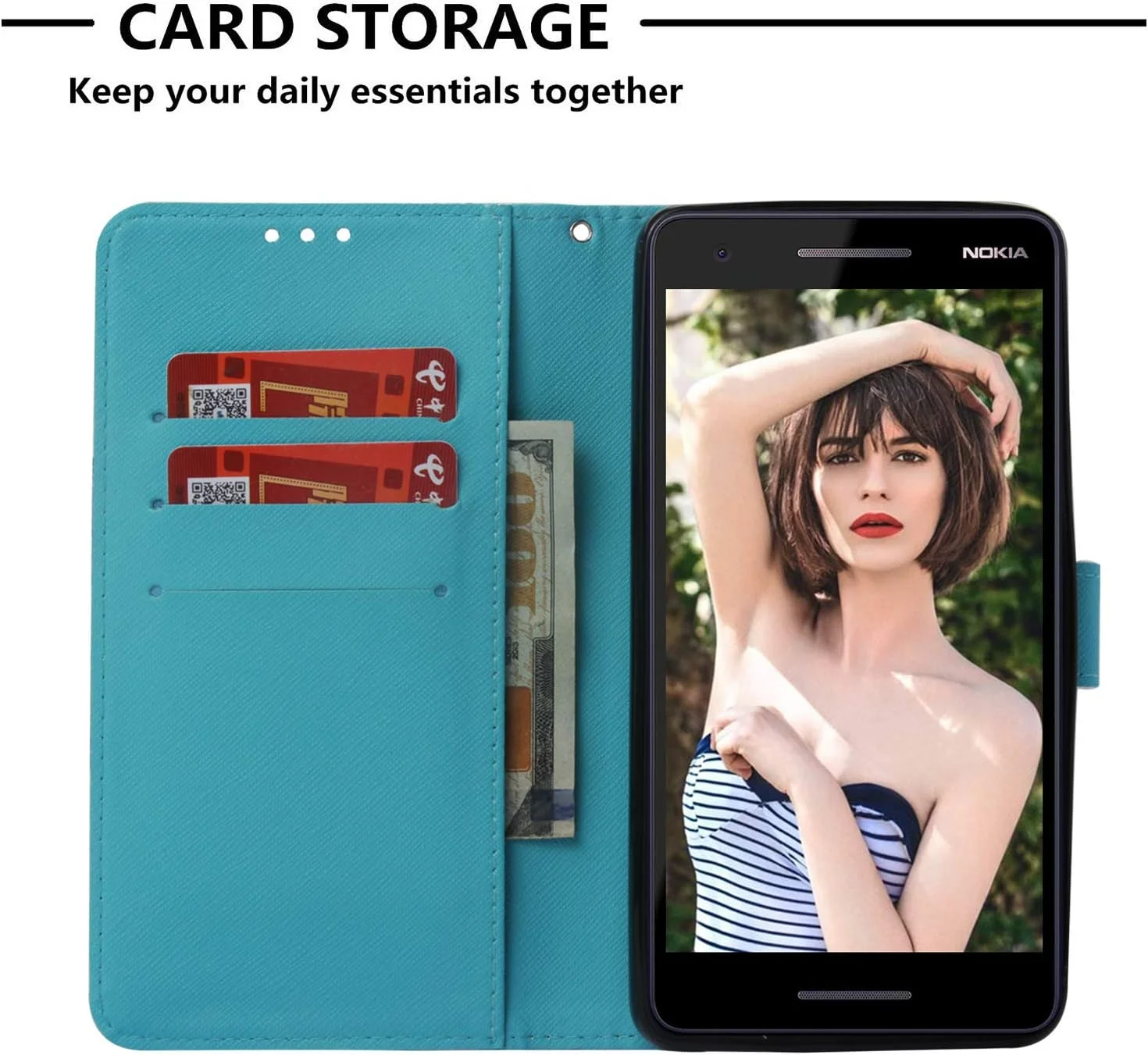 کاور گوشی نوکیا 2.1 مدل MRSTER، کیف پول محافظ چرمی PU با طرح سه بعدی برای نوکیا 2.1 2018