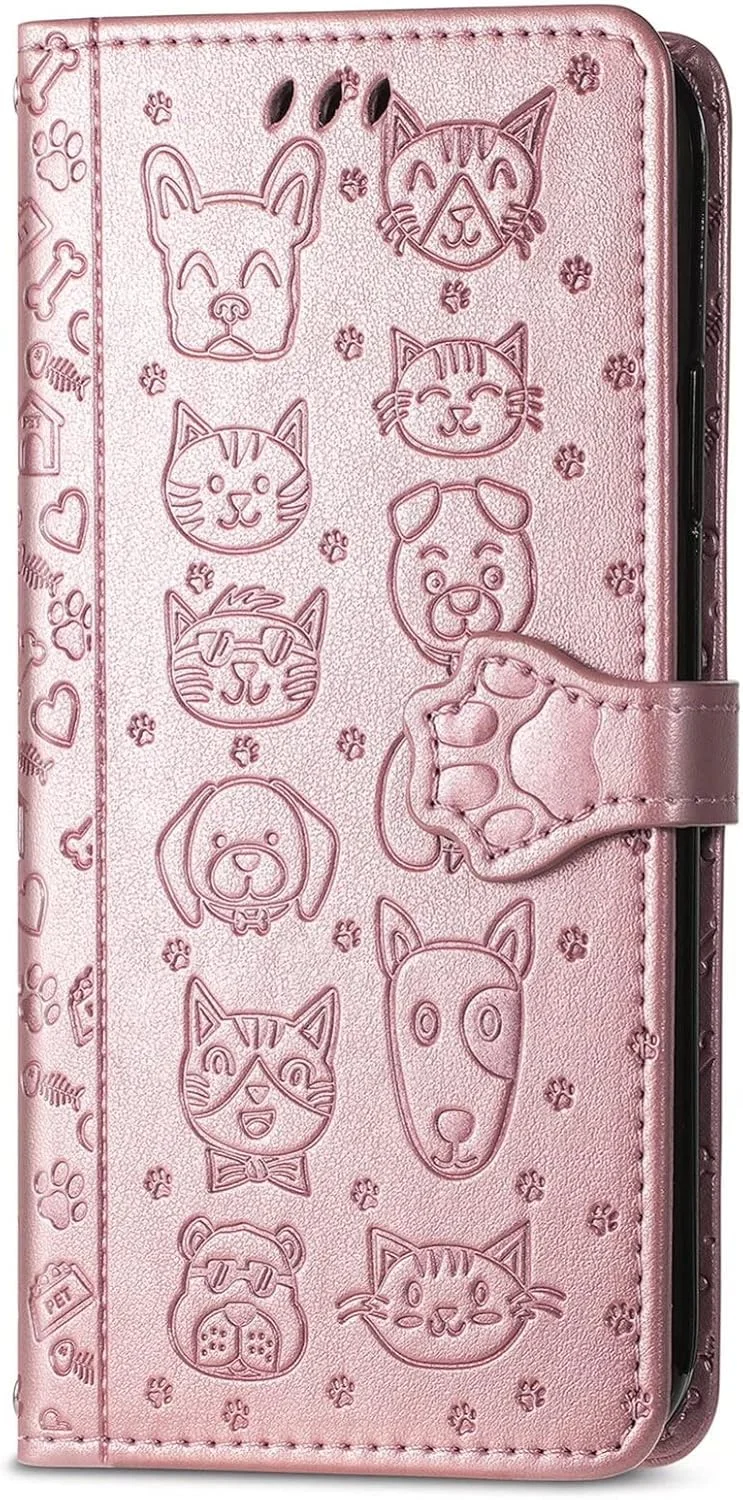 کاور گوشی RanTuo برای نوکیا G11، دارای جای کارت، پایه نگهدارنده، TPU + چرم PU، کاور محافظ تاشو برای نوکیا G11 (رزگلد)