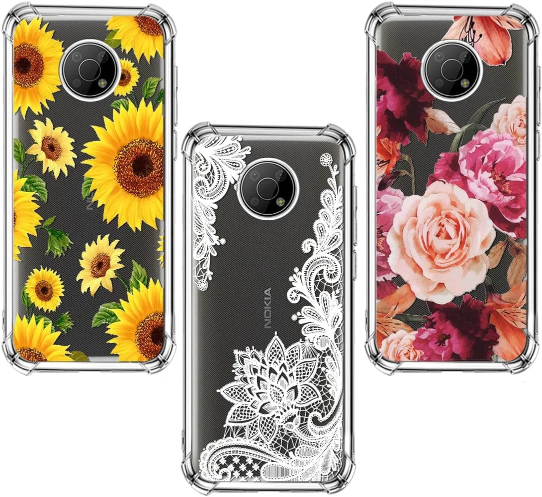 (3-تایی) کاور محافظ گوشی نوکیا G300، جنس TPU نرم و شفاف، مقاوم در برابر خط و خش، ضربه گیر سیلیکونی، ضد ضربه، مناسب برای نوکیا G300 5G / نوکیا N1374DL (2021)، طرح گل (3-تایی) کاور محافظ گوشی نوکیا G300، جنس TPU نرم و شفاف، مقاوم در برابر خط و خش، ضربه گیر سیلیکونی، ضد ضربه، مناسب برای نوکیا G300 5G / نوکیا N1374DL (2021)، طرح گل