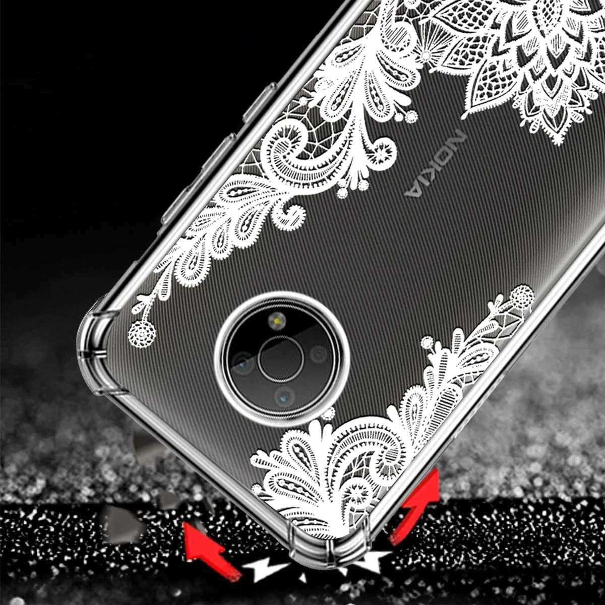 (3-تایی) کاور محافظ گوشی نوکیا G300، جنس TPU نرم و شفاف، مقاوم در برابر خط و خش، ضربه گیر سیلیکونی، ضد ضربه، مناسب برای نوکیا G300 5G / نوکیا N1374DL (2021)، طرح گل (3-تایی) کاور محافظ گوشی نوکیا G300، جنس TPU نرم و شفاف، مقاوم در برابر خط و خش، ضربه گیر سیلیکونی، ضد ضربه، مناسب برای نوکیا G300 5G / نوکیا N1374DL (2021)، طرح گل