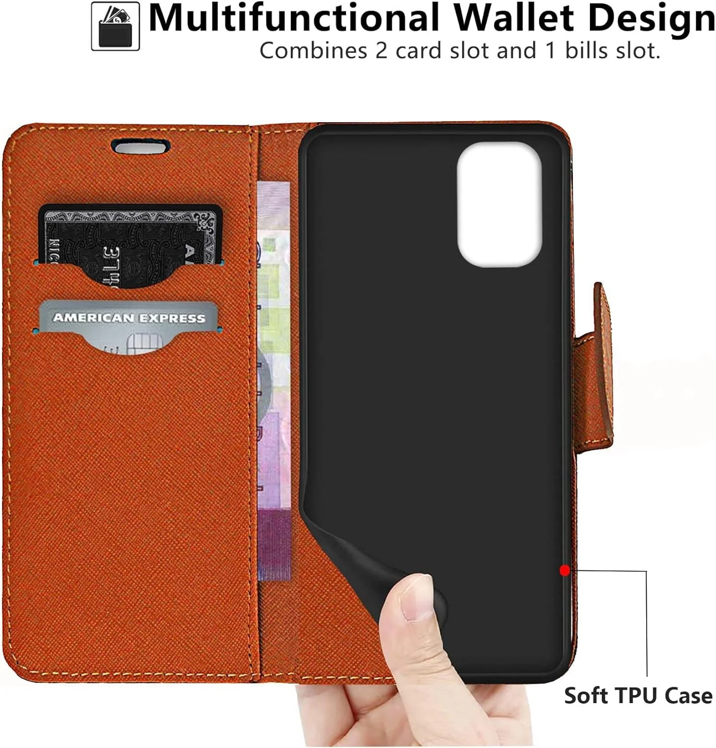 کیف چرمی برای نوکیا G11 / نوکیا G21، کیف پول چرمی تاشو با جای کارت مغناطیسی و پایه نگهدارنده کیف چرمی برای نوکیا G11 / نوکیا G21، کیف پول چرمی تاشو با جای کارت مغناطیسی و پایه نگهدارنده