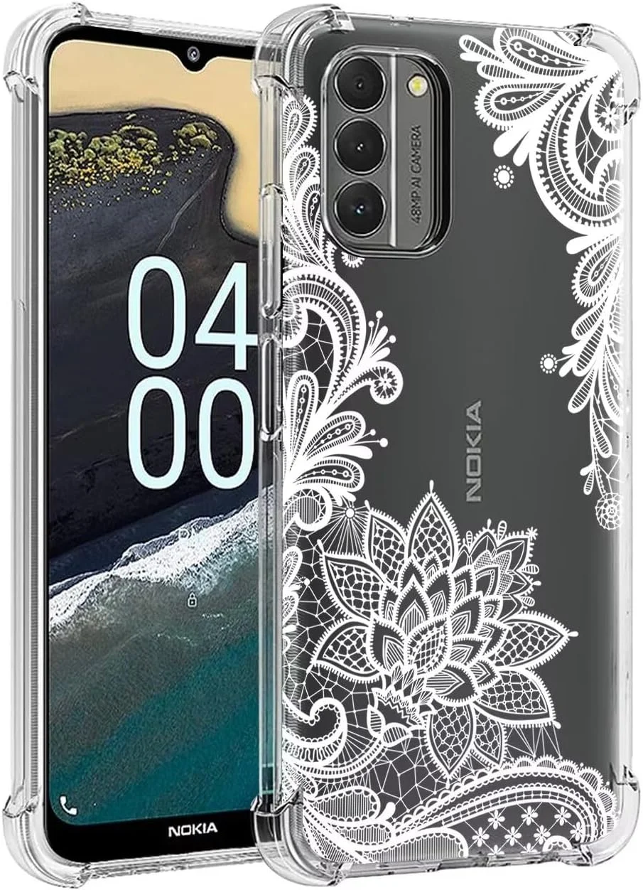 کاور محافظ گوشی نوکیا G400 5G، طرح گلدار شفاف، TPU نرم و انعطاف پذیر، باریک و محافظ