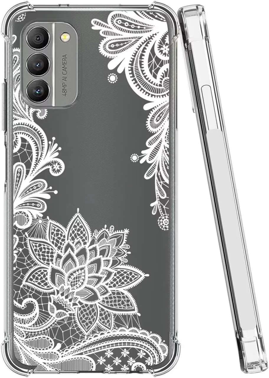 کاور محافظ گوشی نوکیا G400 5G، طرح گلدار شفاف، TPU نرم و انعطاف پذیر، باریک و محافظ