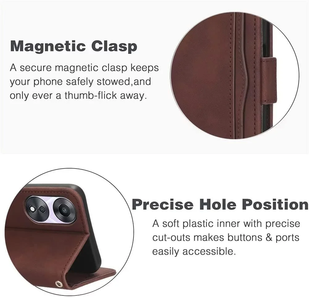 کاور گوشی RanTuo برای نوکیا C32، دارای جای کارت، پایه نگهدارنده، TPU + چرم PU، کاور تاشو برای نوکیا C32 (قهوه ای) کاور گوشی RanTuo برای نوکیا C32، دارای جای کارت، پایه نگهدارنده، TPU + چرم PU، کاور تاشو برای نوکیا C32 (قهوه ای)