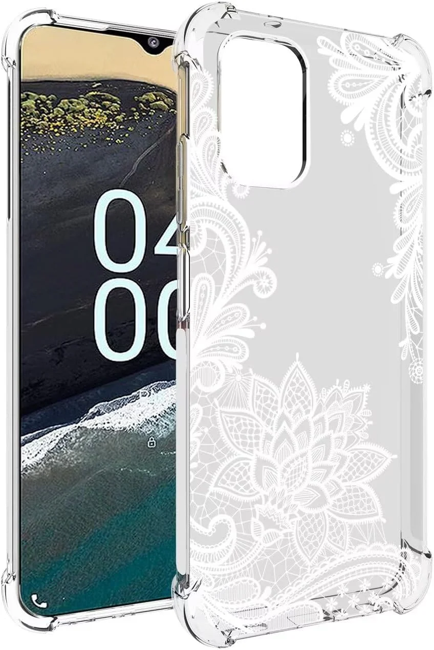 کاور محافظ گوشی نوکیا G400 5G، طرح گلدار شفاف، TPU نرم و انعطاف پذیر، باریک و محافظ
