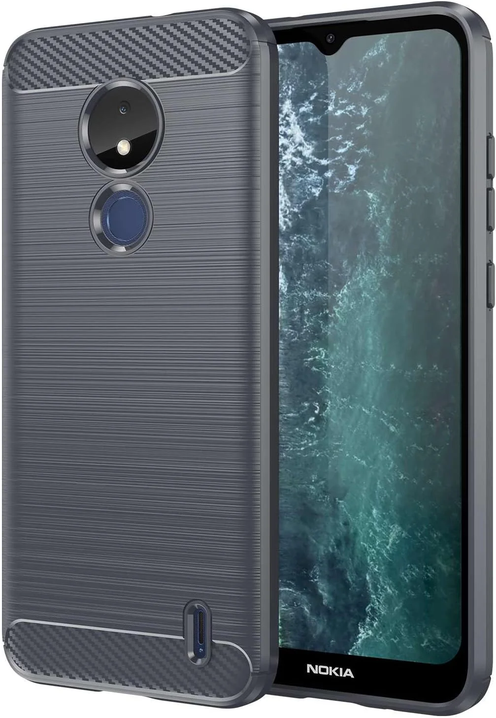 قاب گوشی موبایل برای نوکیا C21، فیبر کربن تصفیه شده، ضد افتادن، ضد اثر انگشت، محافظت کامل قاب گوشی موبایل برای نوکیا C21، فیبر کربن تصفیه شده، ضد افتادن، ضد اثر انگشت، محافظت کامل