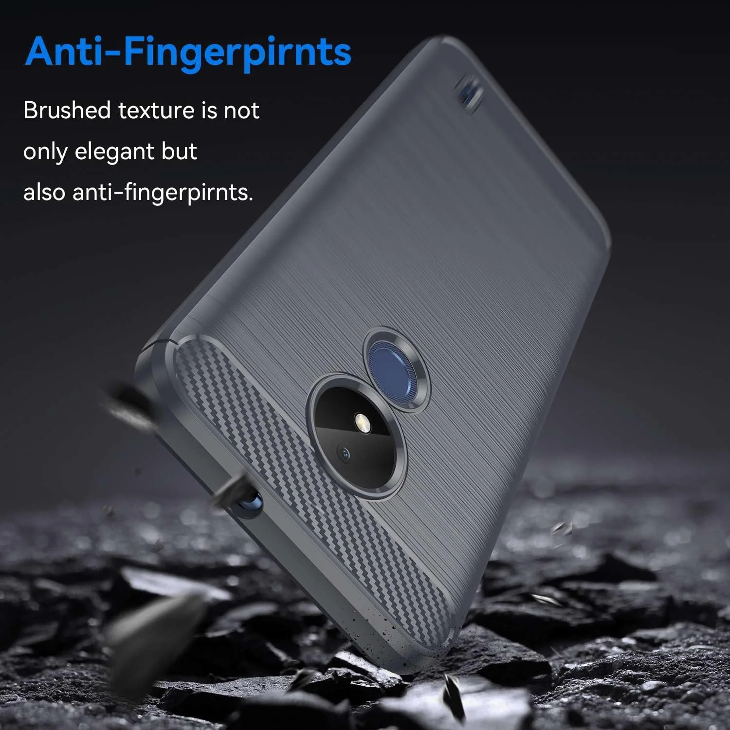 قاب گوشی موبایل برای نوکیا C21، فیبر کربن تصفیه شده، ضد افتادن، ضد اثر انگشت، محافظت کامل