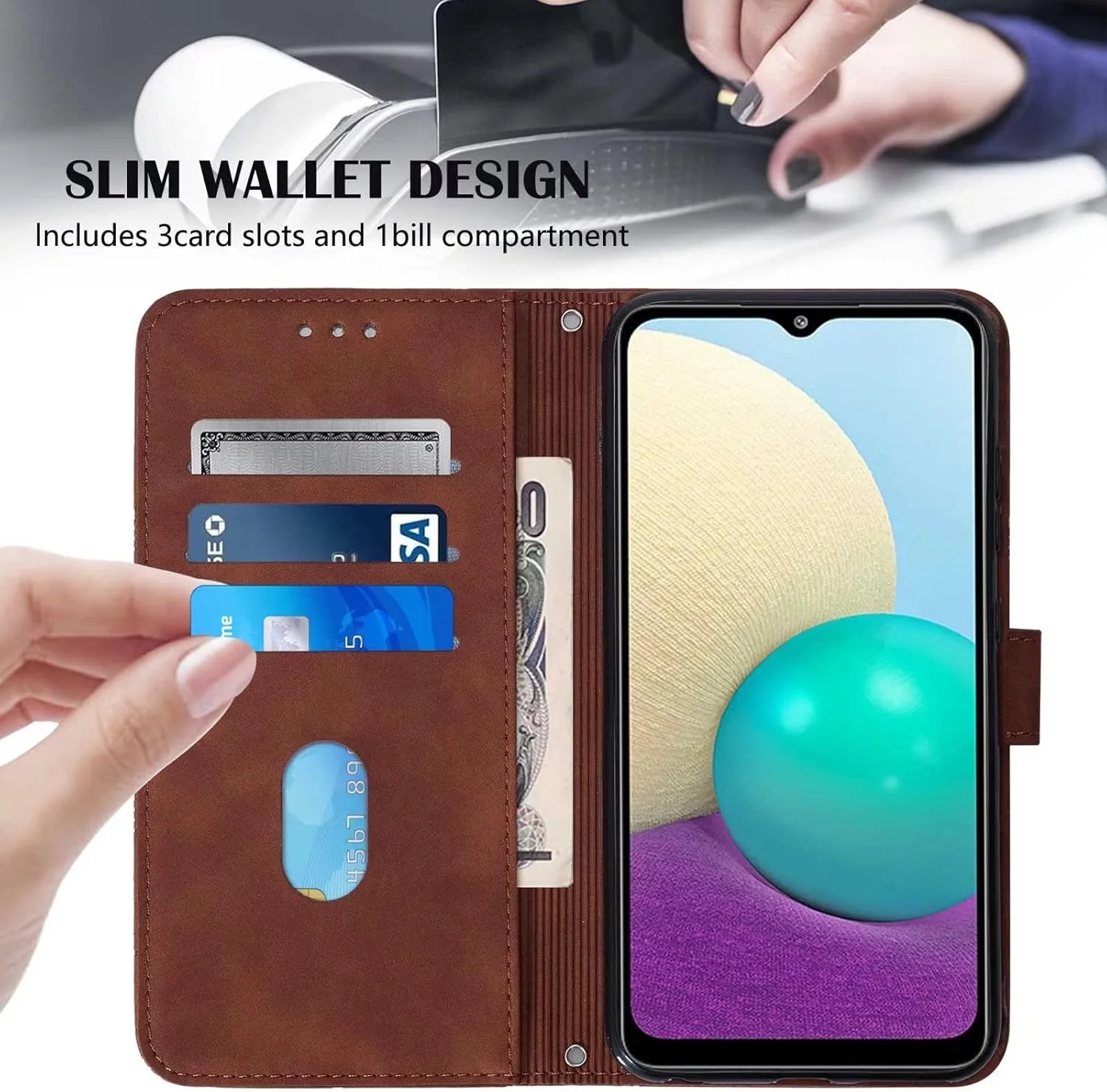 کاور گوشی RanTuo برای نوکیا C42، دارای جای کارت، پایه نگهدارنده، TPU + چرم PU، کاور محافظ تاشو برای نوکیا C42 (قهوه ای) کاور گوشی RanTuo برای نوکیا C42، دارای جای کارت، پایه نگهدارنده، TPU + چرم PU، کاور محافظ تاشو برای نوکیا C42 (قهوه ای)