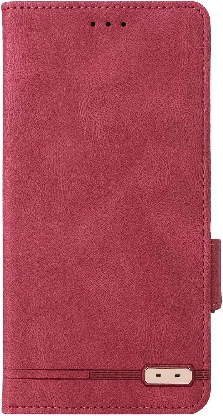 کاور گوشی نوکیا G400، دارای جای کارت، پایه نگهدارنده، TPU + چرم PU، کاور محافظ تاشو برای نوکیا G400 (قرمز)