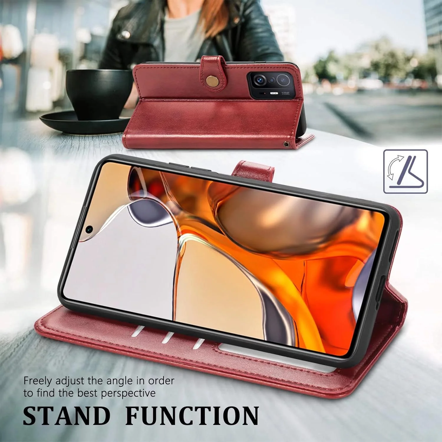 کاور گوشی نوکیا C210، دارای جای کارت، پایه نگهدارنده، TPU + چرم PU، کاور محافظ تاشو برای نوکیا C210. (قرمز) کاور گوشی نوکیا C210، دارای جای کارت، پایه نگهدارنده، TPU + چرم PU، کاور محافظ تاشو برای نوکیا C210. (قرمز)