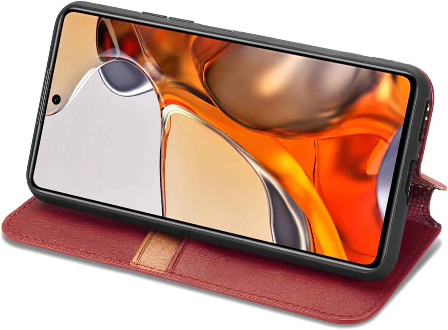 کاور گوشی RanTuo برای نوکیا C210، دارای جای کارت، پایه نگهدارنده، TPU + چرم PU، کاور محافظ تاشو برای نوکیا C210. (قرمز) کاور گوشی RanTuo برای نوکیا C210، دارای جای کارت، پایه نگهدارنده، TPU + چرم PU، کاور محافظ تاشو برای نوکیا C210. (قرمز)