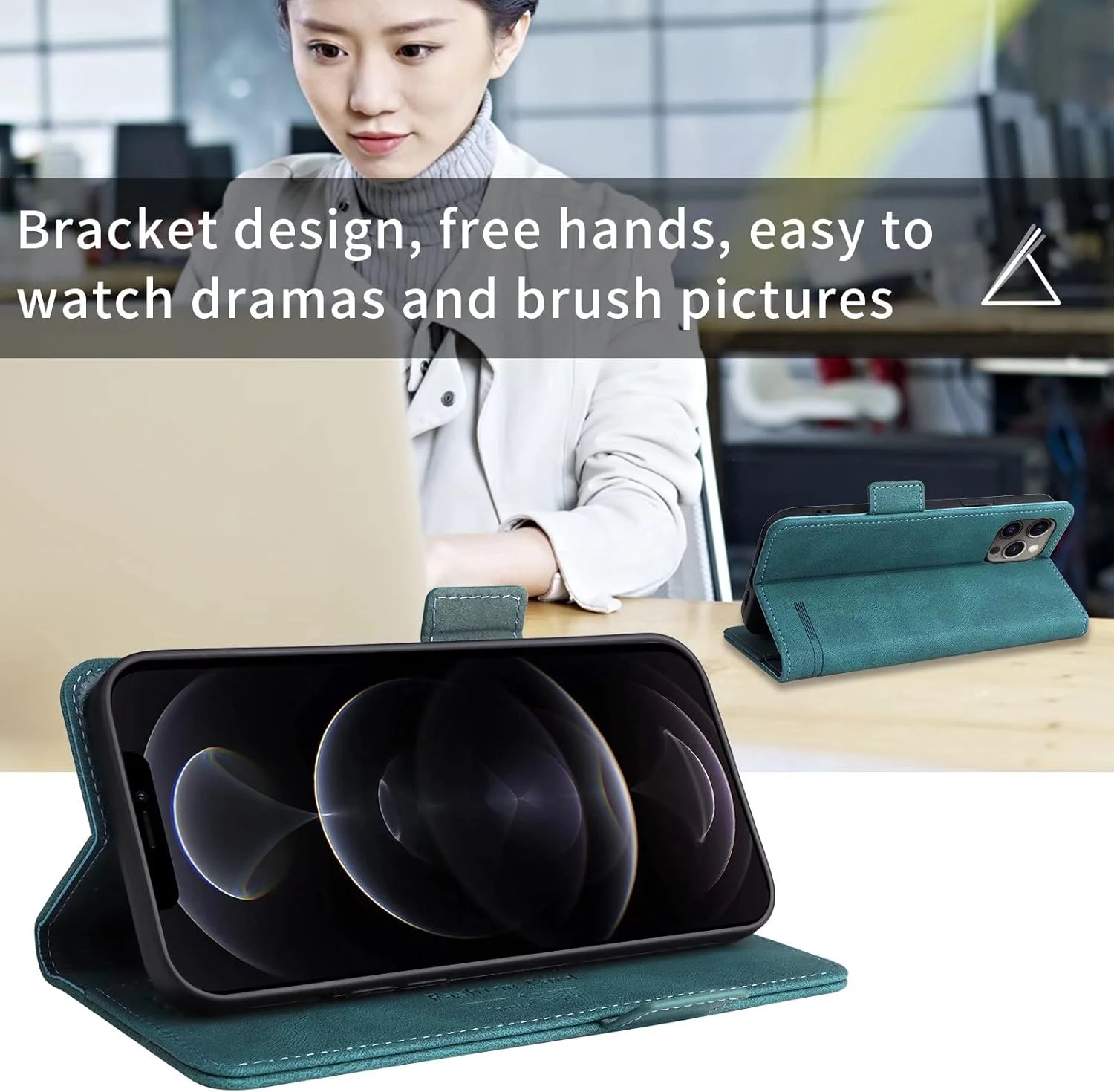 کاور گوشی RanTuo برای نوکیا G11، دارای جای کارت، پایه نگهدارنده، TPU + چرم PU، کاور محافظ تاشو برای نوکیا G11. (سبز) کاور گوشی RanTuo برای نوکیا G11، دارای جای کارت، پایه نگهدارنده، TPU + چرم PU، کاور محافظ تاشو برای نوکیا G11. (سبز)