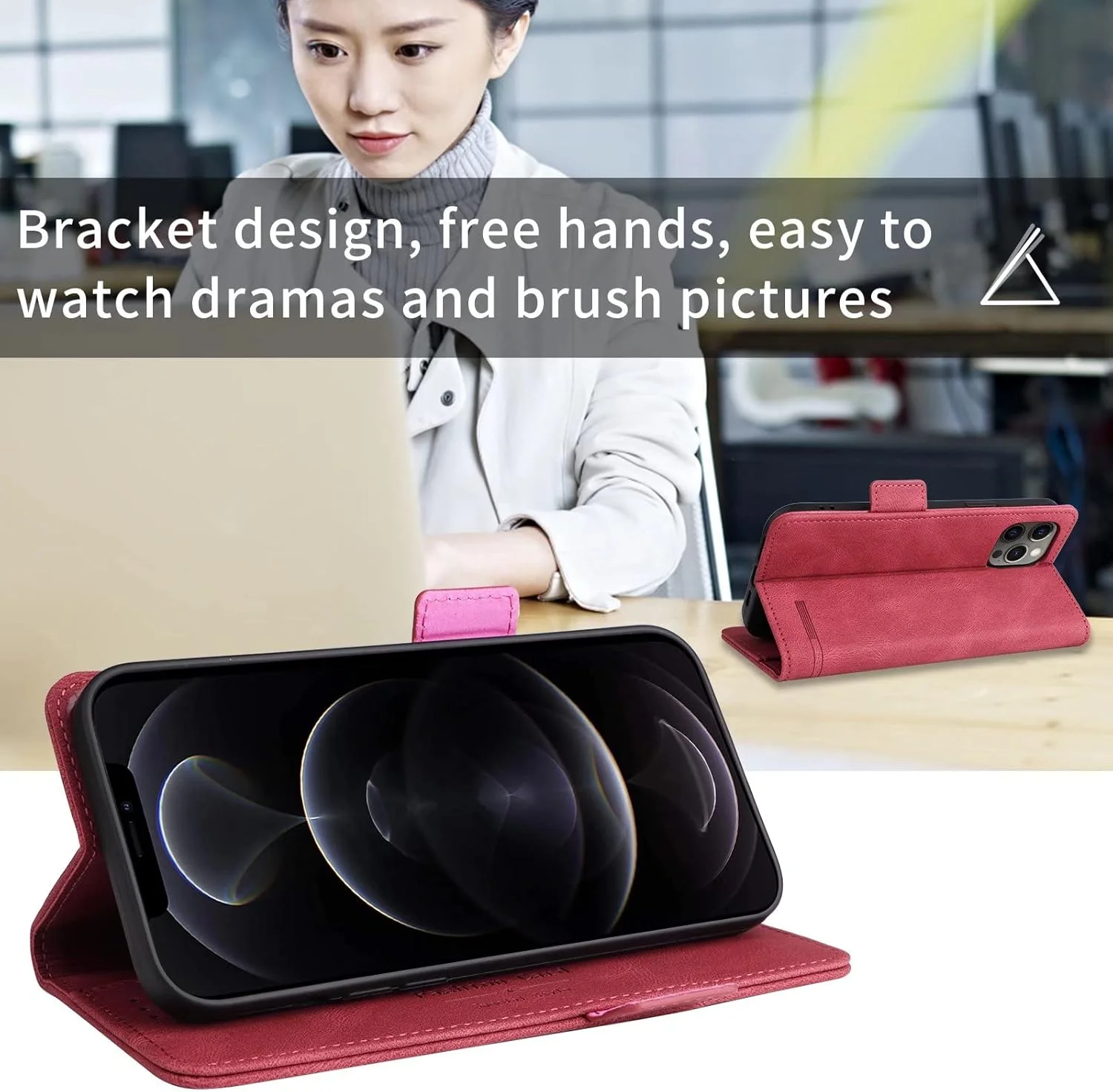 کاور گوشی نوکیا G400، دارای جای کارت، پایه نگهدارنده، TPU + چرم PU، کاور محافظ تاشو برای نوکیا G400 (قرمز) کاور گوشی نوکیا G400، دارای جای کارت، پایه نگهدارنده، TPU + چرم PU، کاور محافظ تاشو برای نوکیا G400 (قرمز)