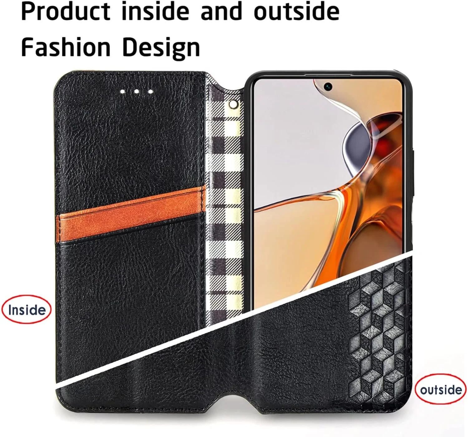 کاور گوشی RanTuo برای نوکیا G11، دارای جای کارت، پایه نگهدارنده، TPU + چرم PU، کاور محافظ تاشو برای نوکیا G11. (مشکی)