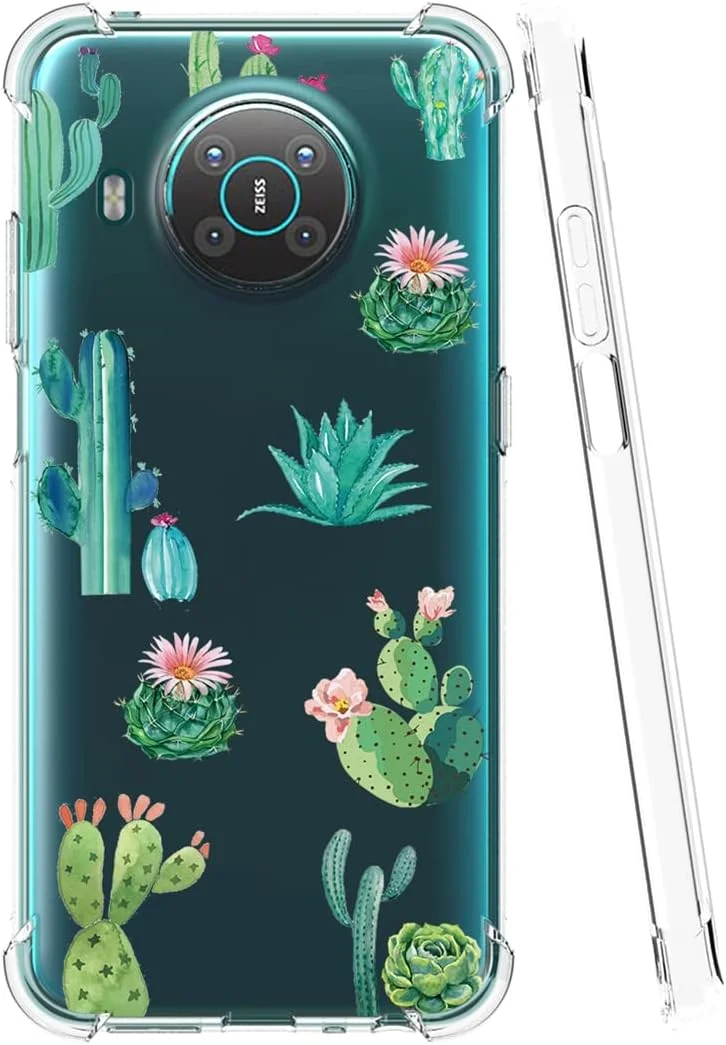 قاب گوشی برای نوکیا X10، قاب نوکیا X20 TA-1332 TA-1341 برای دختران و زنان، کاور محافظ TPU نرم و شفاف برای نوکیا X10 5G (کاکتوس) قاب گوشی برای نوکیا X10، قاب نوکیا X20 TA-1332 TA-1341 برای دختران و زنان، کاور محافظ TPU نرم و شفاف برای نوکیا X10 5G (کاکتوس)