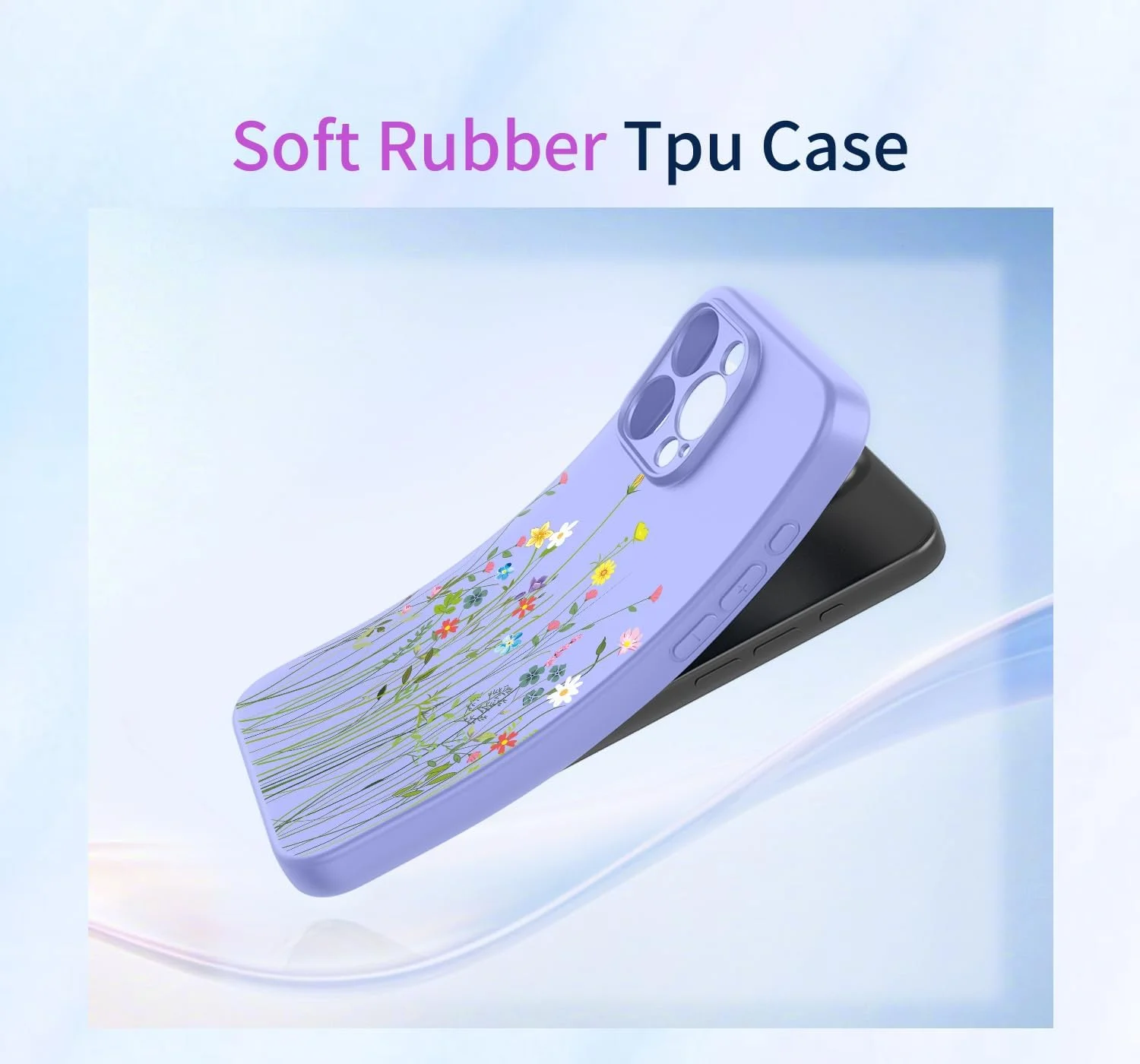 قاب گوشی برای نوکیا C12، کاور نرم TPU ضربه گیر انعطاف پذیر با طرح گل برای نوکیا C12 - گل های بنفش قاب گوشی برای نوکیا C12، کاور نرم TPU ضربه گیر انعطاف پذیر با طرح گل برای نوکیا C12 - گل های بنفش