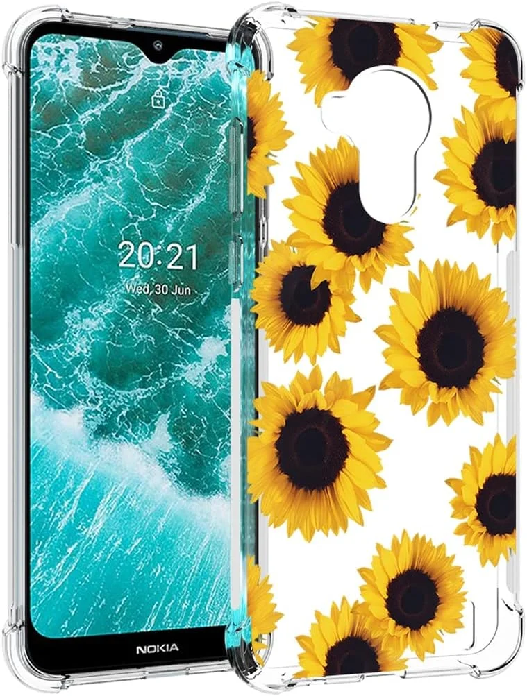قاب محافظ گوشی نوکیا C30، مدل TA-1357 TA-1377، قاب زیبا، بامپر انعطاف پذیر TPU، کاور سیلیکونی نرم و لاستیکی برای گوشی نوکیا C30 (آفتابگردان)