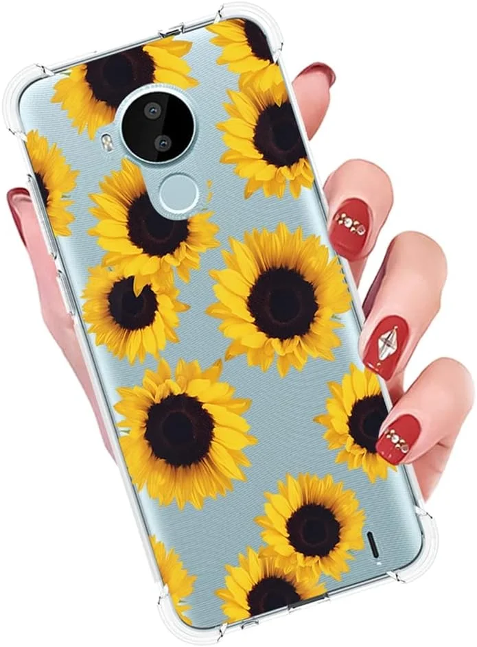 قاب محافظ گوشی نوکیا C30، مدل TA-1357 TA-1377، قاب زیبا، بامپر انعطاف پذیر TPU، کاور سیلیکونی نرم و لاستیکی برای گوشی نوکیا C30 (آفتابگردان)