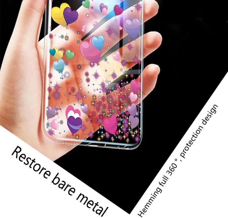 کاور گوشی موبایل مدل KJYF مناسب برای نوکیا C32 (6.5 اینچ)، کاور ضربه گیر سیلیکونی، شفاف + طراحی الگوی زیبا برای نوکیا C32 [فوق العاده باریک و ضد زردی] - [2 عدد]