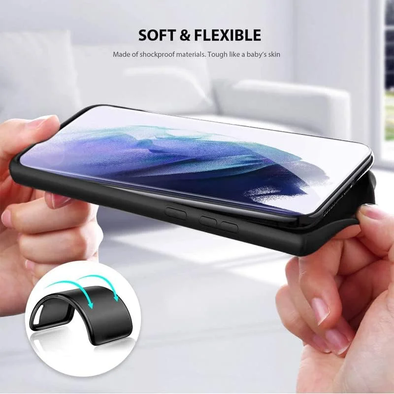 قاب گوشی برای نوکیا 6300 4G (2.4 اینچ) به همراه [3 عدد محافظ صفحه نمایش شیشه ای حرارت دیده]، بامپر سیلیکونی نرم و فوق العاده نازک، کاور مشکی TPU ضد ضربه برای نوکیا 6300 4G - مشکی