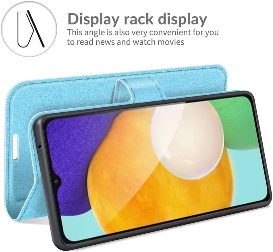 کاور گوشی نوکیا C42، دارای جای کارت، پایه نگهدارنده، TPU + چرم PU، کاور محافظ تاشو برای نوکیا C42 (آبی)