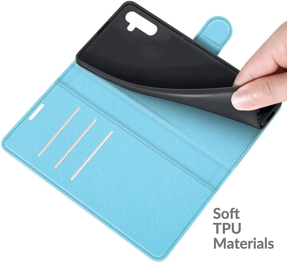 کاور گوشی نوکیا C42، دارای جای کارت، پایه نگهدارنده، TPU + چرم PU، کاور محافظ تاشو برای نوکیا C42 (آبی)