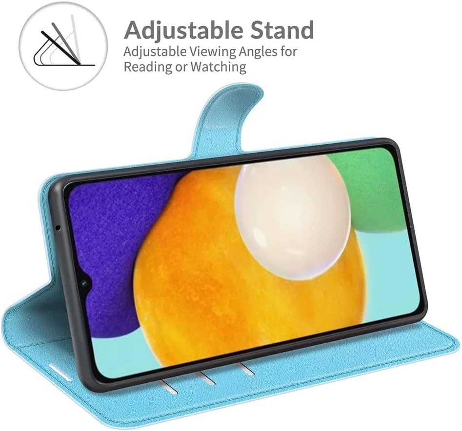 کاور گوشی نوکیا C42، دارای جای کارت، پایه نگهدارنده، TPU + چرم PU، کاور محافظ تاشو برای نوکیا C42 (آبی)