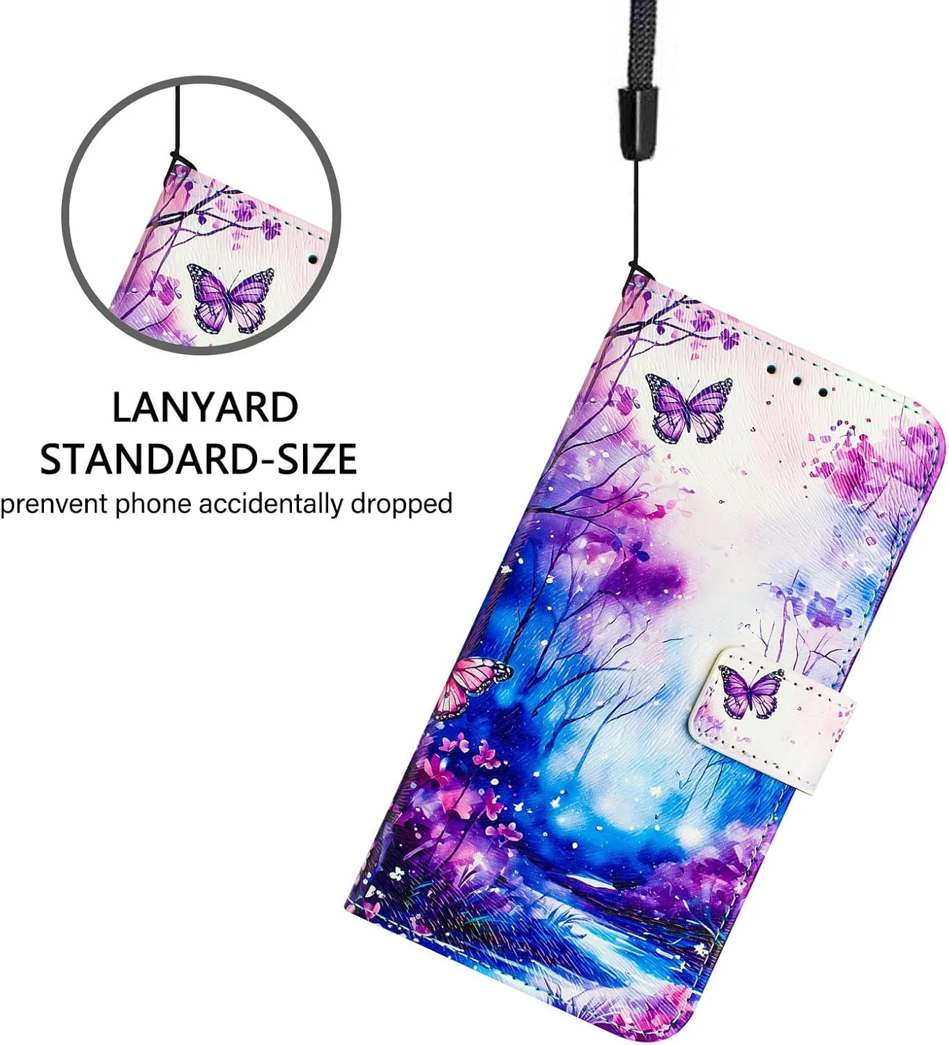 کیف پول چرمی برای Realme C61 4G، دارای 3 جای کارت، 1 جای پول، طرح زیبا، پایه تاشو، قفل مغناطیسی، ضد ضربه (دنیای خیالی)