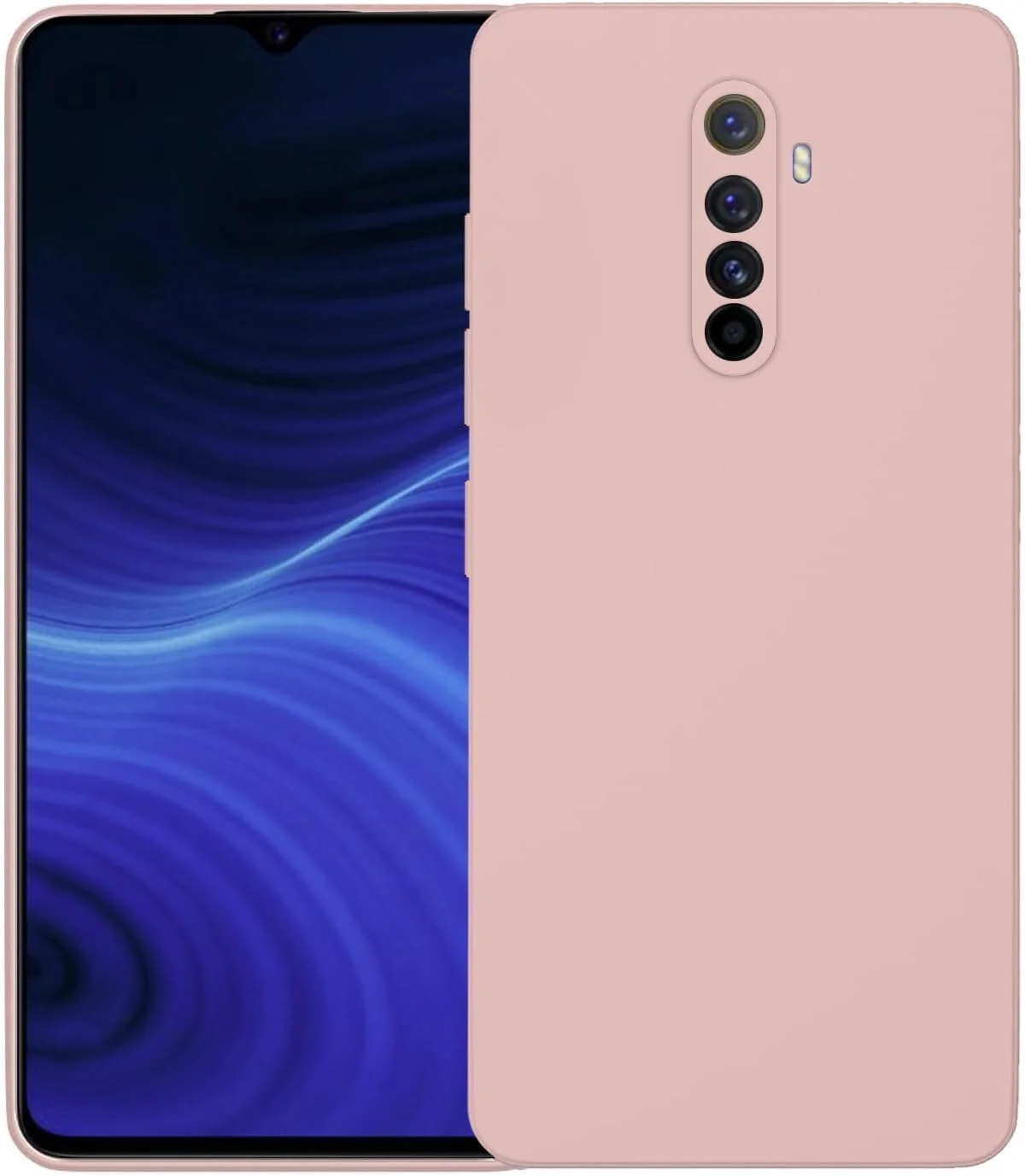 کاور محافظ گوشی باریک برای Realme X2 Pro/Reno Ace، کاور سیلیکونی با محافظت از دوربین، داخلی نرم و انعطاف پذیر (صورتی، برای Realme X2 Pro/Reno Ace)