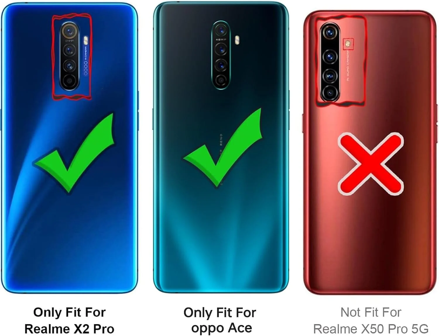 کاور محافظ گوشی باریک برای Realme X2 Pro/Reno Ace، کاور سیلیکونی با محافظت از دوربین، داخلی نرم و انعطاف پذیر (صورتی، برای Realme X2 Pro/Reno Ace)