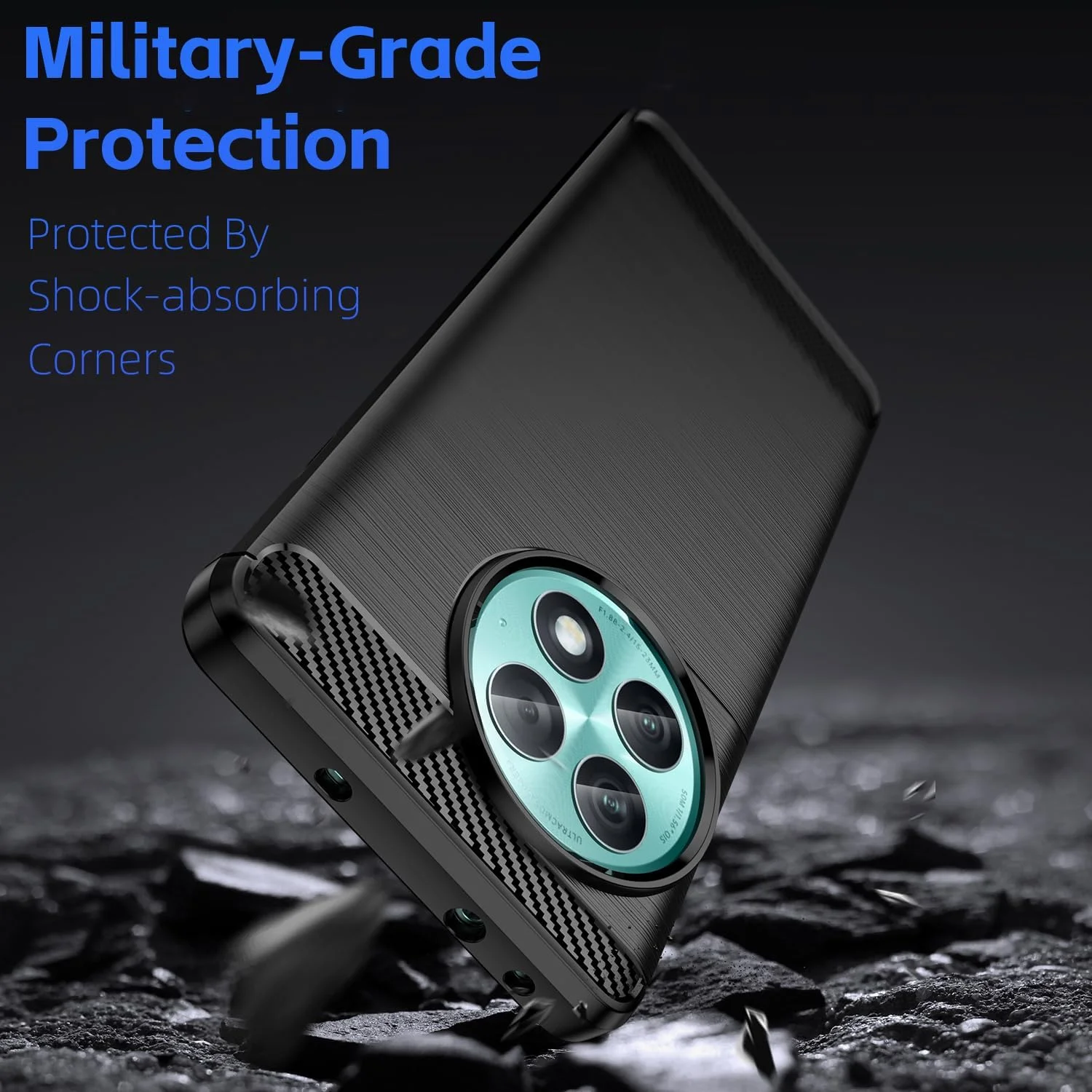 قاب محافظ مشکی TPU برای وان پلاس ایس 2 پرو به همراه یک حلقه نگهدارنده، TPU نرم مقاوم در برابر خراش، ضد ضربه (MF LS برای وان پلاس ایس 2 پرو)