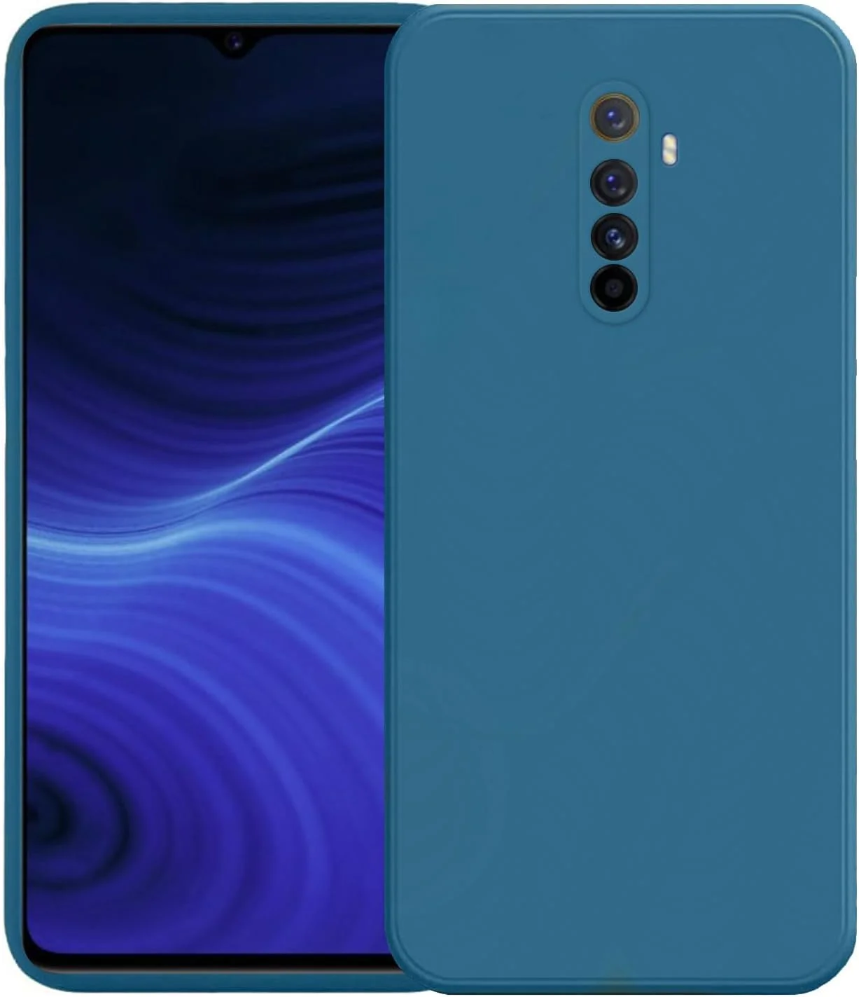 کاور محافظ گوشی باریک برای Realme X2 Pro/Reno Ace، کاور سیلیکونی با محافظت از دوربین، داخلی نرم و انعطاف پذیر (آبی، برای Realme X2 Pro/Reno Ace)