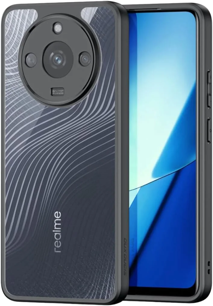 قاب محافظ باریک و مات سری Aimo داکس دوکیس برای Realme 12/12x 5G - محافظت در برابر ضربه و لغزش - مشکی