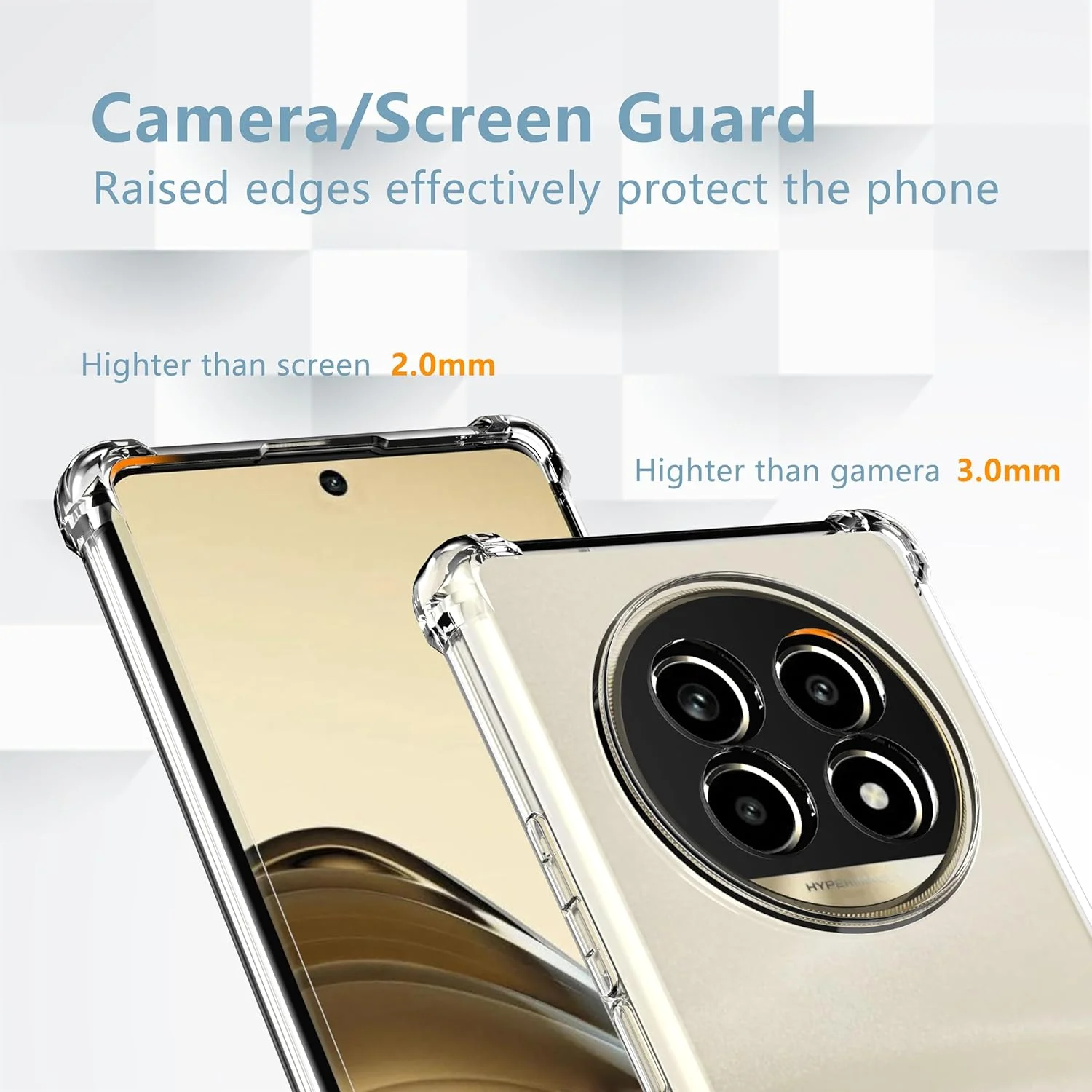 کاور محافظ سیلیکونی سخت و شفاف آنووکوا برای Realme 13 Pro/13 Pro+، ضد ضربه [بامپر با گوشه های تقویت شده]