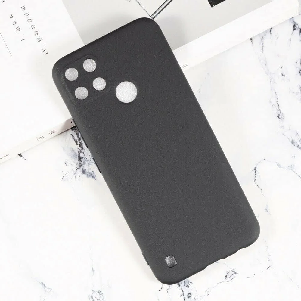 کاور محافظ مشکی باریک و نرم TPU برای گوشی های Realme C25Y / C21Y  توسط Emodil