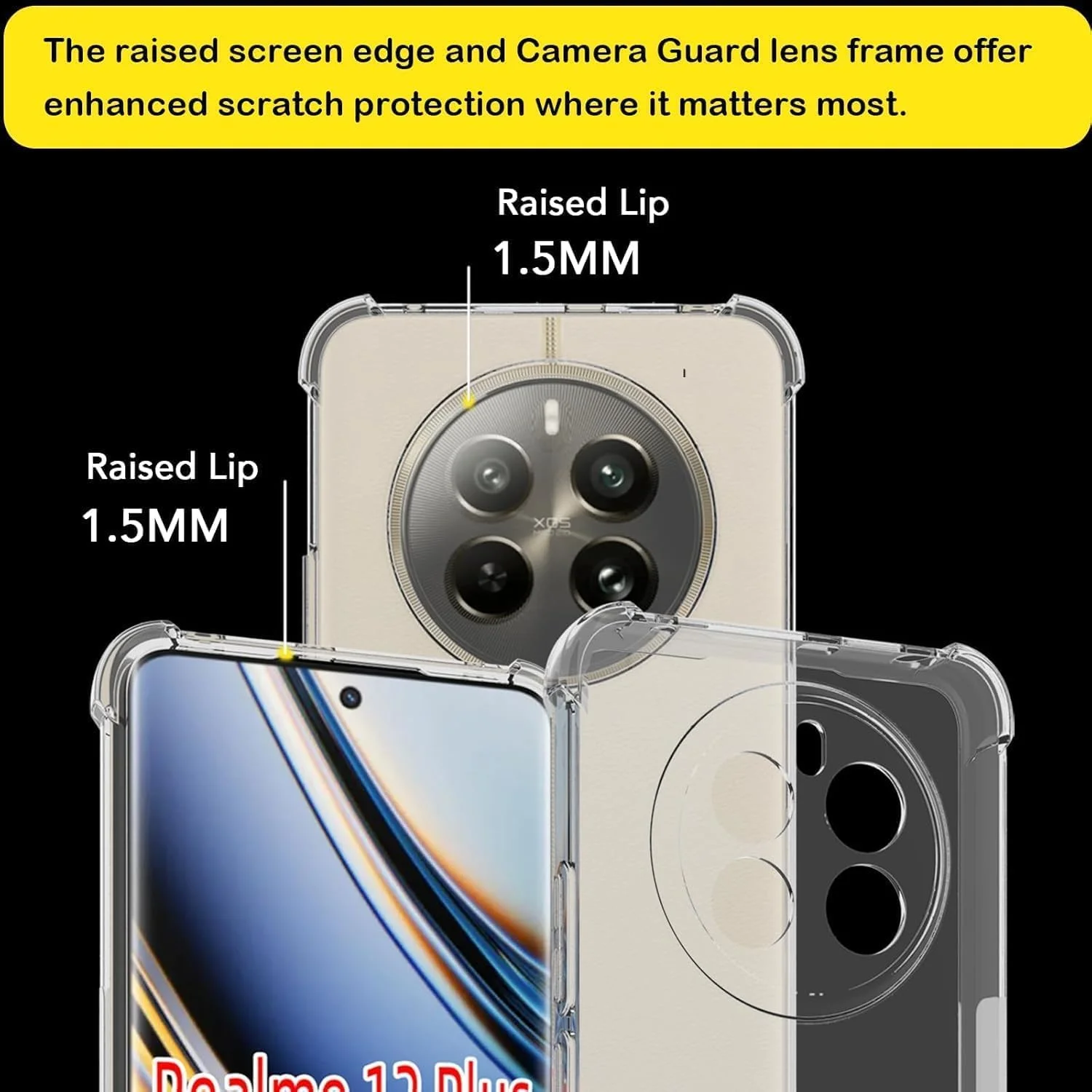 قاب گوشی شفاف برای اوپو ریلمی 12 پلاس با محافظت ضد ضربه (شفاف برای ریلمی 12 پلاس)