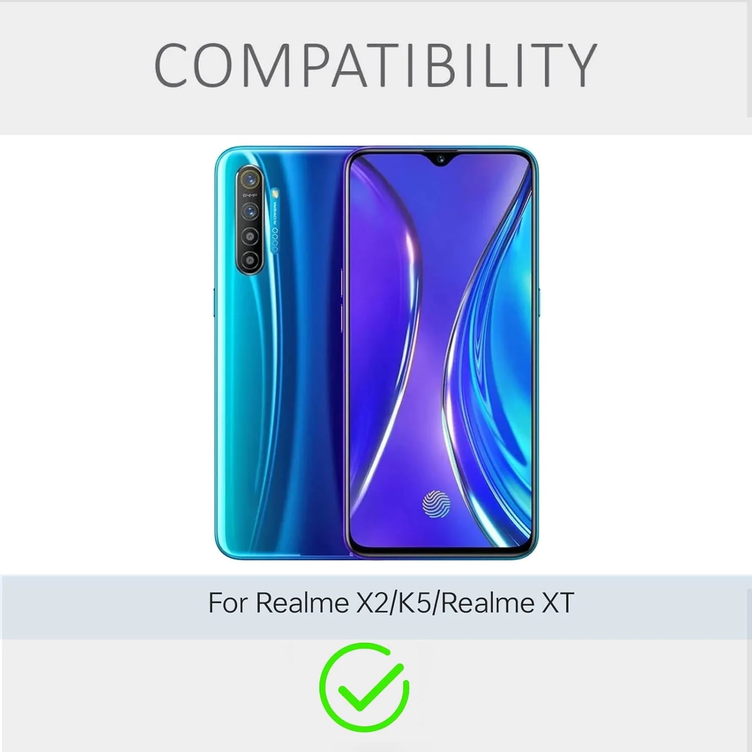 قاب محافظ باریک گوشی برای Realme X2/K5/XT، پوشش سیلیکونی با محافظت از دوربین، داخلی نرم و انعطاف پذیر (آبی، برای Realme X2/K5/XT)