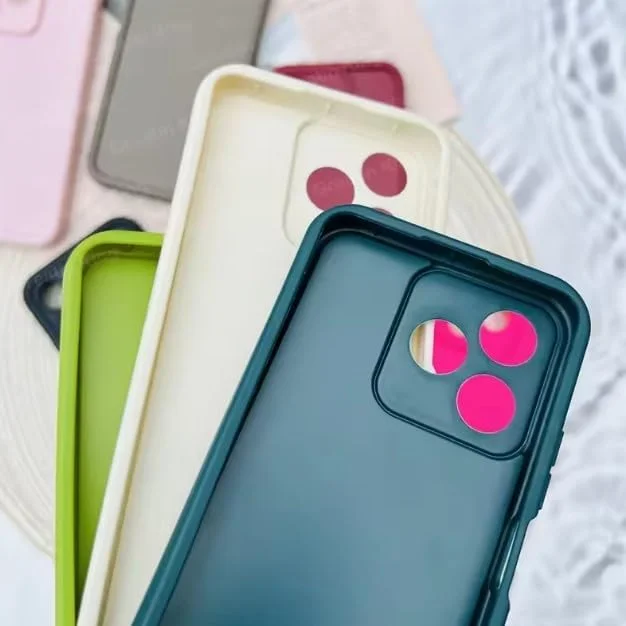 قاب محافظ گوشی ریلمی C53/C51 به همراه محافظ صفحه نمایش شیشه ای [2 عدد]، قاب سیلیکونی انعطاف پذیر ضد ضربه، محافظت در برابر سقوط، ضد لغزش، کاور سیلیکونی پافر (سبز تیره، C53/C51)