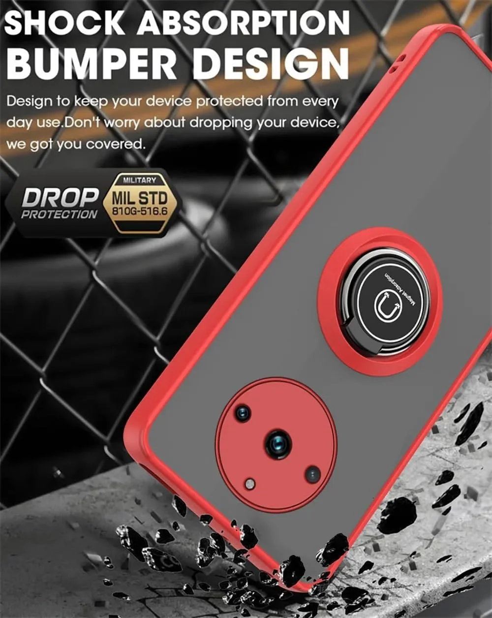 قاب گوشی جنریک ریلمی 11 پرو / ریلمی 11 پرو پلاس، بدنه سخت سیلیکونی مشکی مات ضد ضربه با حلقه مغناطیسی و پایه نگهدارنده قاب گوشی جنریک ریلمی 11 پرو / ریلمی 11 پرو پلاس، بدنه سخت سیلیکونی مشکی مات ضد ضربه با حلقه مغناطیسی و پایه نگهدارنده