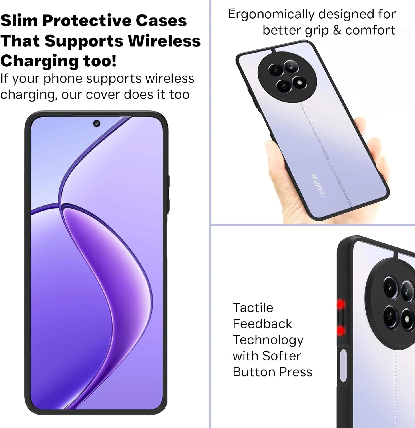 کاور محافظ ضد ضربه هیبریدی RIGGEAR سازگار با Realme 12 5G و Realme 12X 5G (پلی کربنات شفاف + بامپر TPU مشکی) کاور محافظ ضد ضربه هیبریدی RIGGEAR سازگار با Realme 12 5G و Realme 12X 5G (پلی کربنات شفاف + بامپر TPU مشکی)