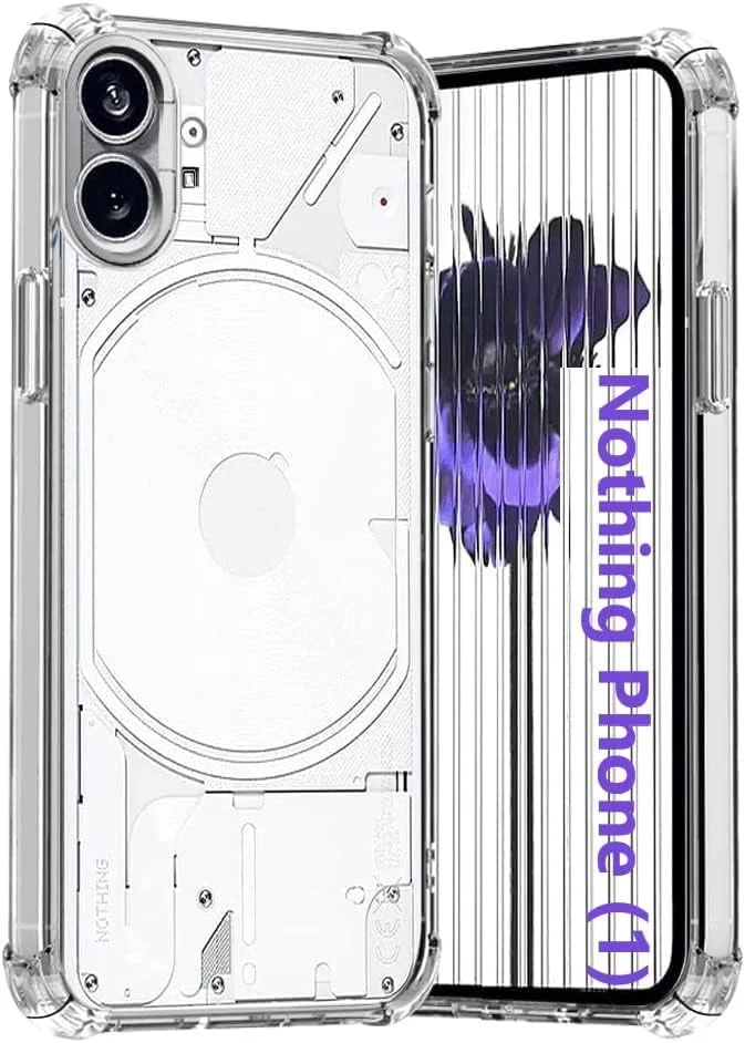 کاور محافظ گوشی ناتینگ فون 1، کاور شفاف ضد خش، ضربه گیر، محافظ پشتی شفاف با محافظ دوربین برای ناتینگ فون 1، شفاف