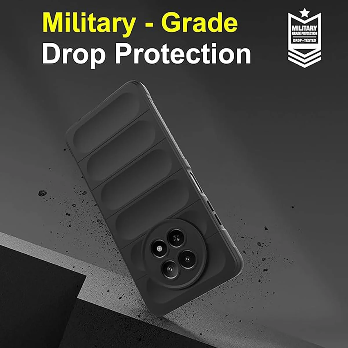 قاب گوشی ریل‌می 12 5G، محافظ صفحه نمایش ریل‌می 12 [دو عدد] قاب سیلیکونی ضد ضربه، محافظ لنز دوربین با محافظت نظامی در برابر سقوط، کاور ریل‌می 12 انعطاف پذیر (مشکی، 12 5G بدون شیشه)