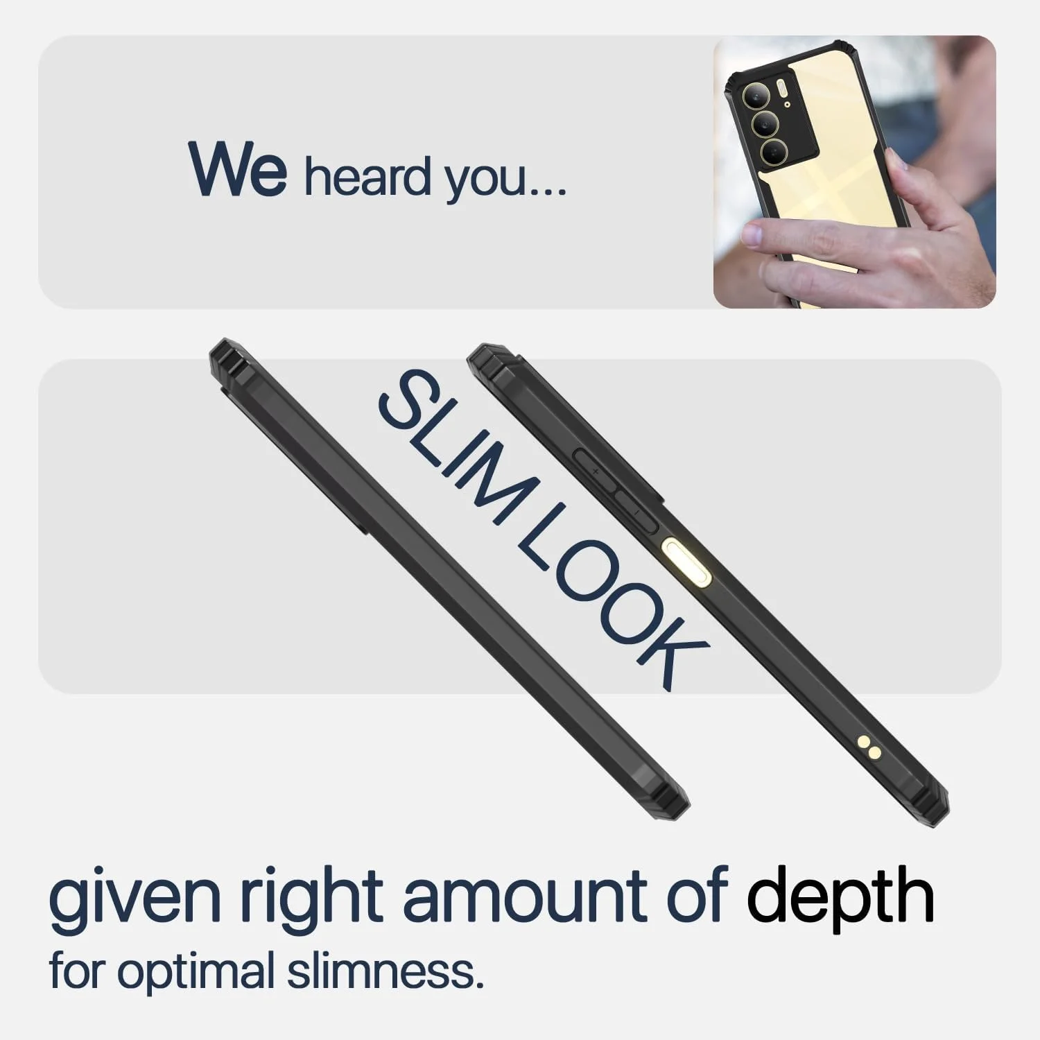 کاور محافظ گوشی مدل Zege سازگار با Realme C75، کاور پشتی سخت PC شفاف با حاشیه مشکی TPU ضد ضربه، محافظت 360 درجه در برابر ضربه، محافظ لنز دوربین، کاور شفاف