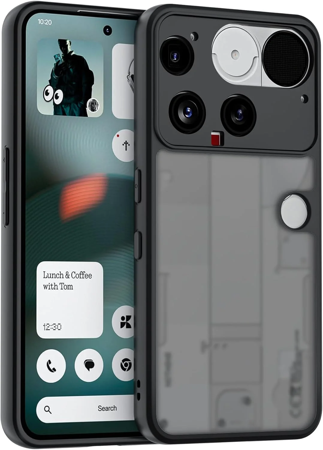قاب محافظ گوشی ناتینگ فون 3 5G: کاور مات با بافت محافظتی نظامی در برابر سقوط - قاب گوشی نیمه شفاف باریک و مقاوم در برابر ضربه (مشکی) قاب محافظ گوشی ناتینگ فون 3 5G: کاور مات با بافت محافظتی نظامی در برابر سقوط - قاب گوشی نیمه شفاف باریک و مقاوم در برابر ضربه (مشکی)