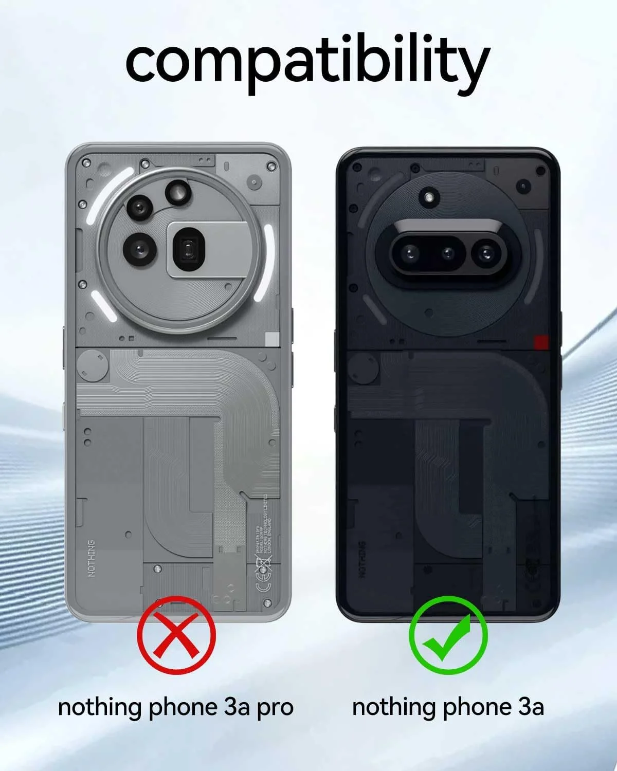 قاب محافظ شفاف T Tersely برای گوشی ناتینگ فون (3a)، پشت PC سخت + بامپر TPU نرم، باریک، سبک وزن، پوشش شفاف، ضد ضربه، ضد لغزش، ضد زردی