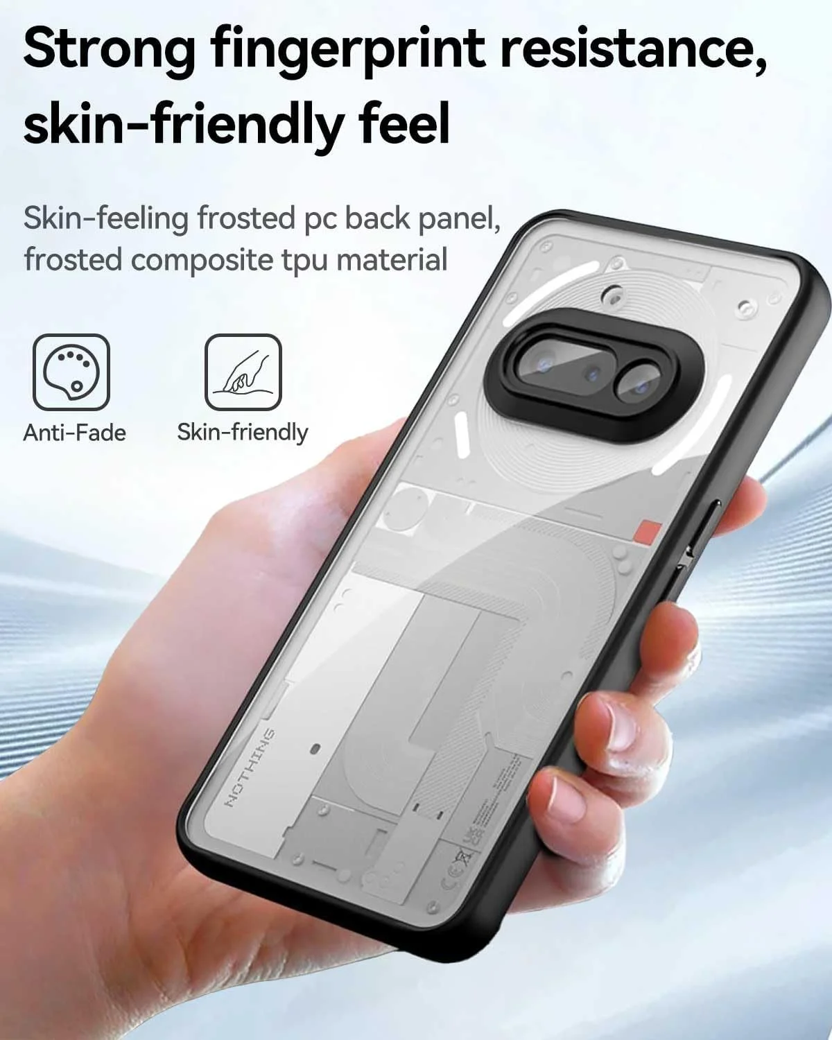 قاب محافظ شفاف T Tersely برای گوشی ناتینگ فون (3a)، پشت PC سخت + بامپر TPU نرم، باریک، سبک وزن، پوشش شفاف، ضد ضربه، ضد لغزش، ضد زردی